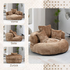 Lazy Sofa Durable Comfort Lounger High Back Bean Bag Chair Couch with Three Cushions for Adults and Kids, Indoor & Outdoor, Single Gaming Sofa Chair for Bedroom, Office