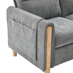 Large U-shaped sofa set with two storage ottomans; modular four-seater sofa with wooden table legs; comfortable fabric sofa, ideal for the living room and family area