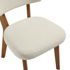 Modern Mid-Century Style Dining Chairs Set of 2, Solid Wood Legs, Fabric Upholstered Seat for Kitchen, Dining Room, or Office