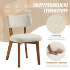 Modern Mid-Century Style Dining Chairs Set of 2, Solid Wood Legs, Fabric Upholstered Seat for Kitchen, Dining Room, or Office