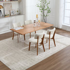 Modern Mid-Century Style Dining Chairs Set of 2, Solid Wood Legs, Fabric Upholstered Seat for Kitchen, Dining Room, or Office