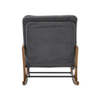 Modern rocking chair with footrest, corduroy baby armchair with side pockets, ergonomic leisure chair with lumbar cushion & adjustable backrest – suitable for living room, bedroom, and children's room (gray corduroy).