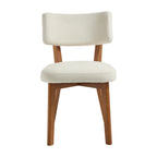 Modern Mid-Century Style Dining Chairs Set of 2, Solid Wood Legs, Fabric Upholstered Seat for Kitchen, Dining Room, or Office
