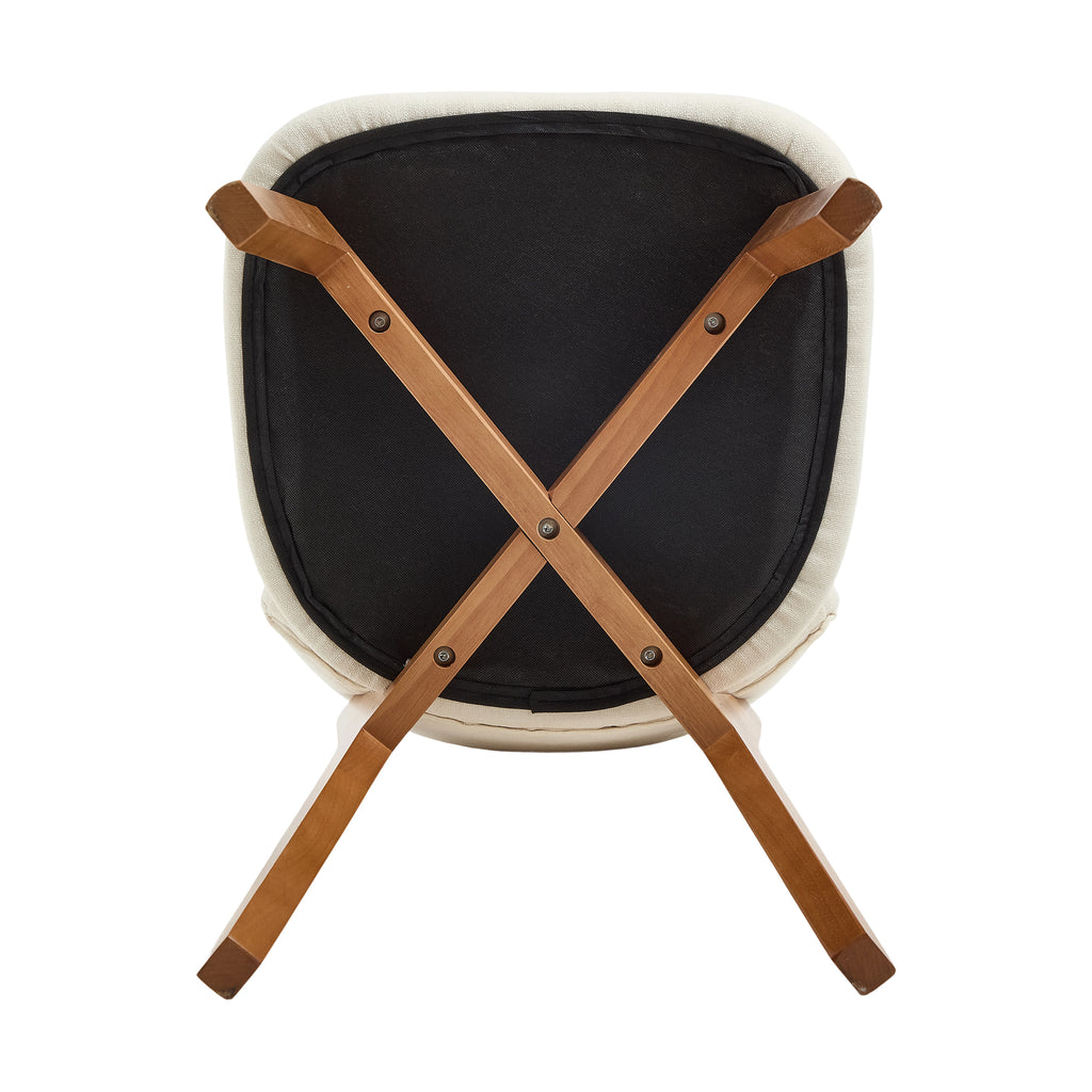 Modern Mid-Century Style Dining Chairs Set of 2, Solid Wood Legs, Fabric Upholstered Seat for Kitchen, Dining Room, or Office
