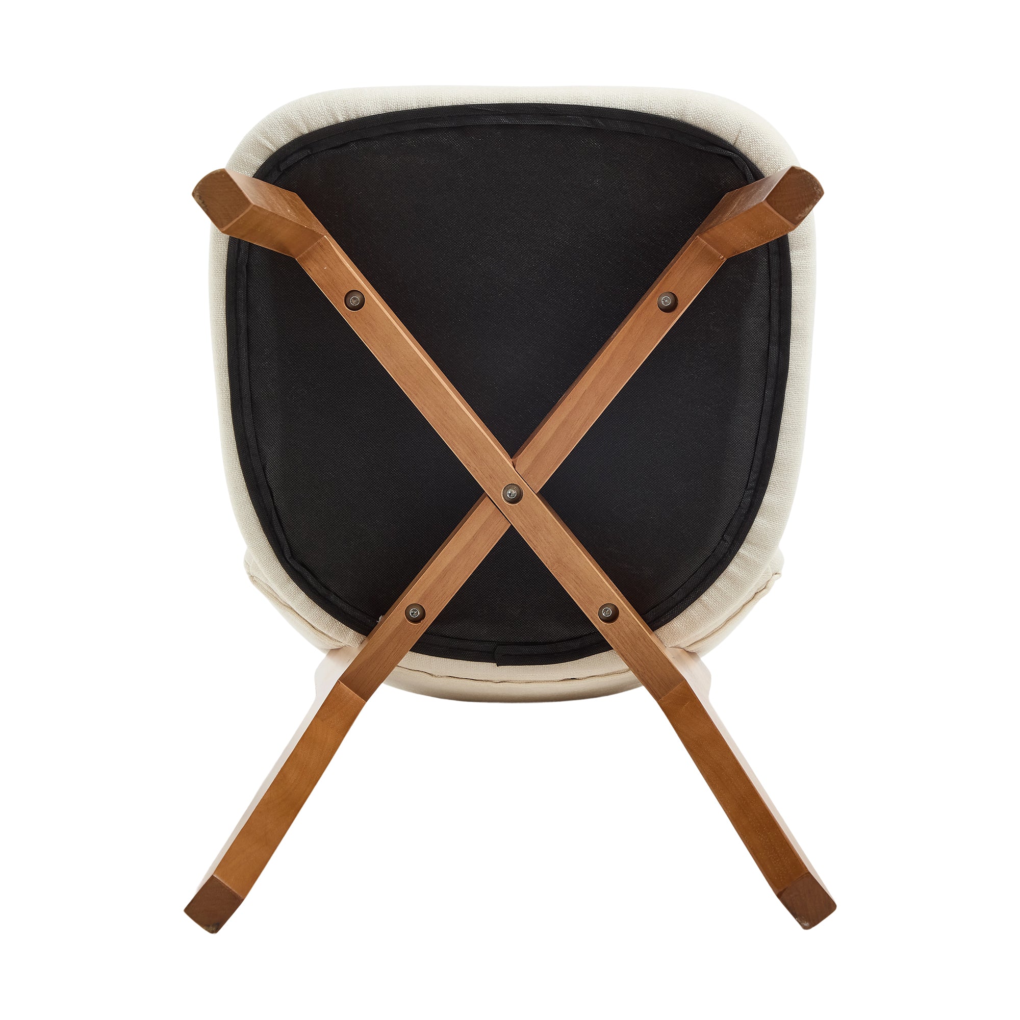 Modern Mid-Century Style Dining Chairs Set of 2, Solid Wood Legs, Fabric Upholstered Seat for Kitchen, Dining Room, or Office