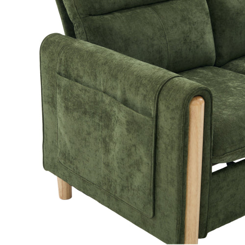 Large U-shaped sofa set with two storage ottomans; modular four-seater sofa with wooden table legs; comfortable fabric sofa, ideal for the living room and family area