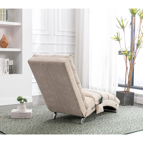 Modern, fixed recliner with full-body support, gentle vibration, and side storage pockets, suitable for office, living room, and bedroom