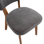 Modern Mid-Century Style Dining Chairs Set of 2, Solid Wood Legs, Fabric Upholstered Seat for Kitchen, Dining Room, or Office