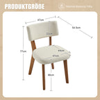 Modern Mid-Century Style Dining Chairs Set of 2, Solid Wood Legs, Fabric Upholstered Seat for Kitchen, Dining Room, or Office