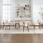 Modern Mid-Century Style Dining Chairs Set of 2, Solid Wood Legs, Fabric Upholstered Seat for Kitchen, Dining Room, or Office
