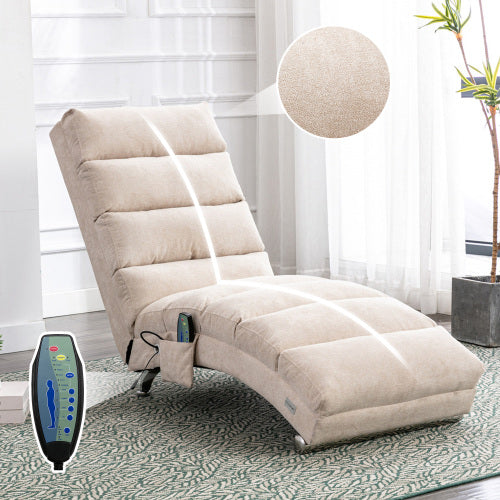 Modern, fixed recliner with full-body support, gentle vibration, and side storage pockets, suitable for office, living room, and bedroom
