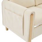 Large U-shaped sofa set with two storage ottomans; modular four-seater sofa with wooden table legs; comfortable fabric sofa, ideal for the living room and family area