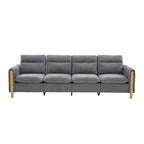 Large U-shaped sofa set with two storage ottomans; modular four-seater sofa with wooden table legs; comfortable fabric sofa, ideal for the living room and family area