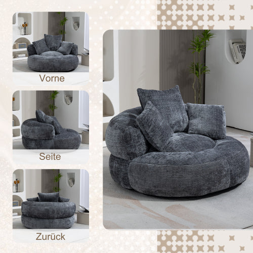 Lazy Sofa Durable Comfort Lounger High Back Bean Bag Chair Couch with Three Cushions for Adults and Kids, Indoor & Outdoor, Single Gaming Sofa Chair for Bedroom, Office