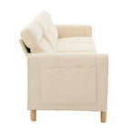 Large U-shaped sofa set with two storage ottomans; modular four-seater sofa with wooden table legs; comfortable fabric sofa, ideal for the living room and family area