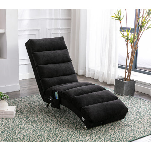 Modern, fixed recliner with full-body support, gentle vibration, and side storage pockets, suitable for office, living room, and bedroom