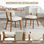 Modern Mid-Century Style Dining Chairs Set of 2, Solid Wood Legs, Fabric Upholstered Seat for Kitchen, Dining Room, or Office