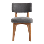 Modern Mid-Century Style Dining Chairs Set of 2, Solid Wood Legs, Fabric Upholstered Seat for Kitchen, Dining Room, or Office