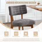 Modern Mid-Century Style Dining Chairs Set of 2, Solid Wood Legs, Fabric Upholstered Seat for Kitchen, Dining Room, or Office