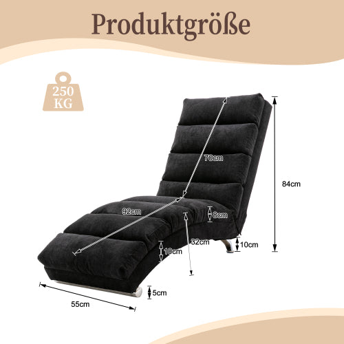 Modern, fixed recliner with full-body support, gentle vibration, and side storage pockets, suitable for office, living room, and bedroom