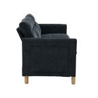 Large U-shaped sofa set with two storage ottomans; modular four-seater sofa with wooden table legs; comfortable fabric sofa, ideal for the living room and family area