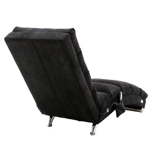 Modern, fixed recliner with full-body support, gentle vibration, and side storage pockets, suitable for office, living room, and bedroom