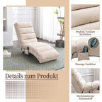 Modern, fixed recliner with full-body support, gentle vibration, and side storage pockets, suitable for office, living room, and bedroom
