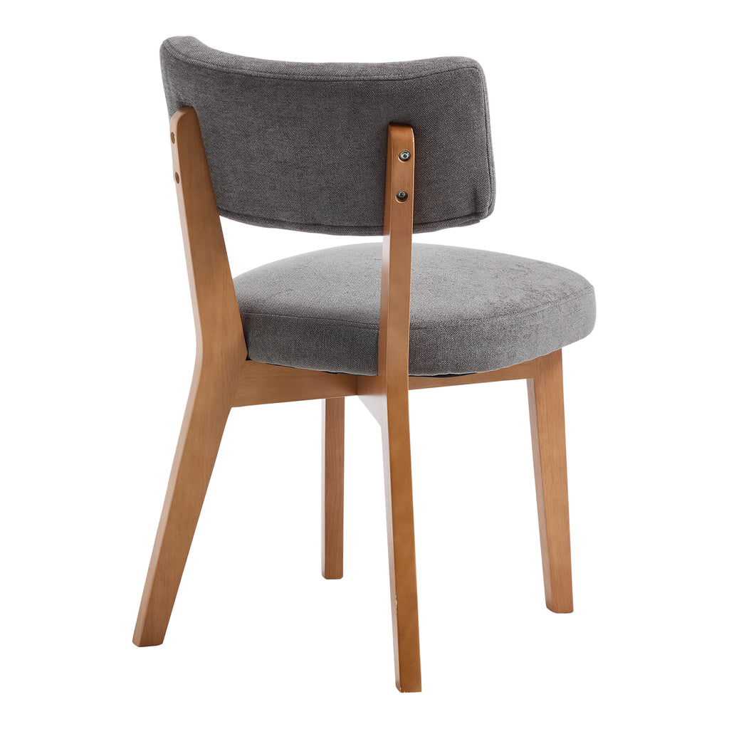 Modern Mid-Century Style Dining Chairs Set of 2, Solid Wood Legs, Fabric Upholstered Seat for Kitchen, Dining Room, or Office