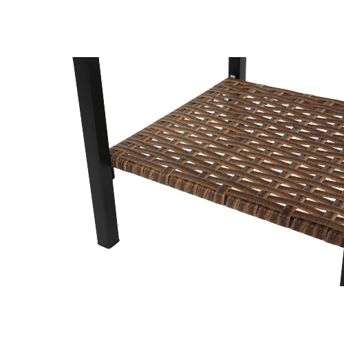 Outdoor swivel rocking chair set, 3 pieces, with 1 table and 2 rocking chairs, support 350 lbs, brown wicker outdoor furniture patio conversation set