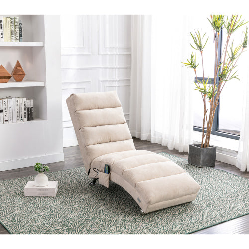 Modern, fixed recliner with full-body support, gentle vibration, and side storage pockets, suitable for office, living room, and bedroom