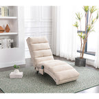 Modern, fixed recliner with full-body support, gentle vibration, and side storage pockets, suitable for office, living room, and bedroom
