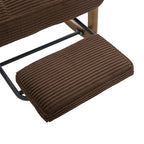 Modern rocking chair with footrest, corduroy baby armchair with side pockets, ergonomic leisure chair with lumbar cushion & adjustable backrest – suitable for living room, bedroom, and children's room (gray corduroy).