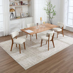 Modern Mid-Century Style Dining Chairs Set of 2, Solid Wood Legs, Fabric Upholstered Seat for Kitchen, Dining Room, or Office