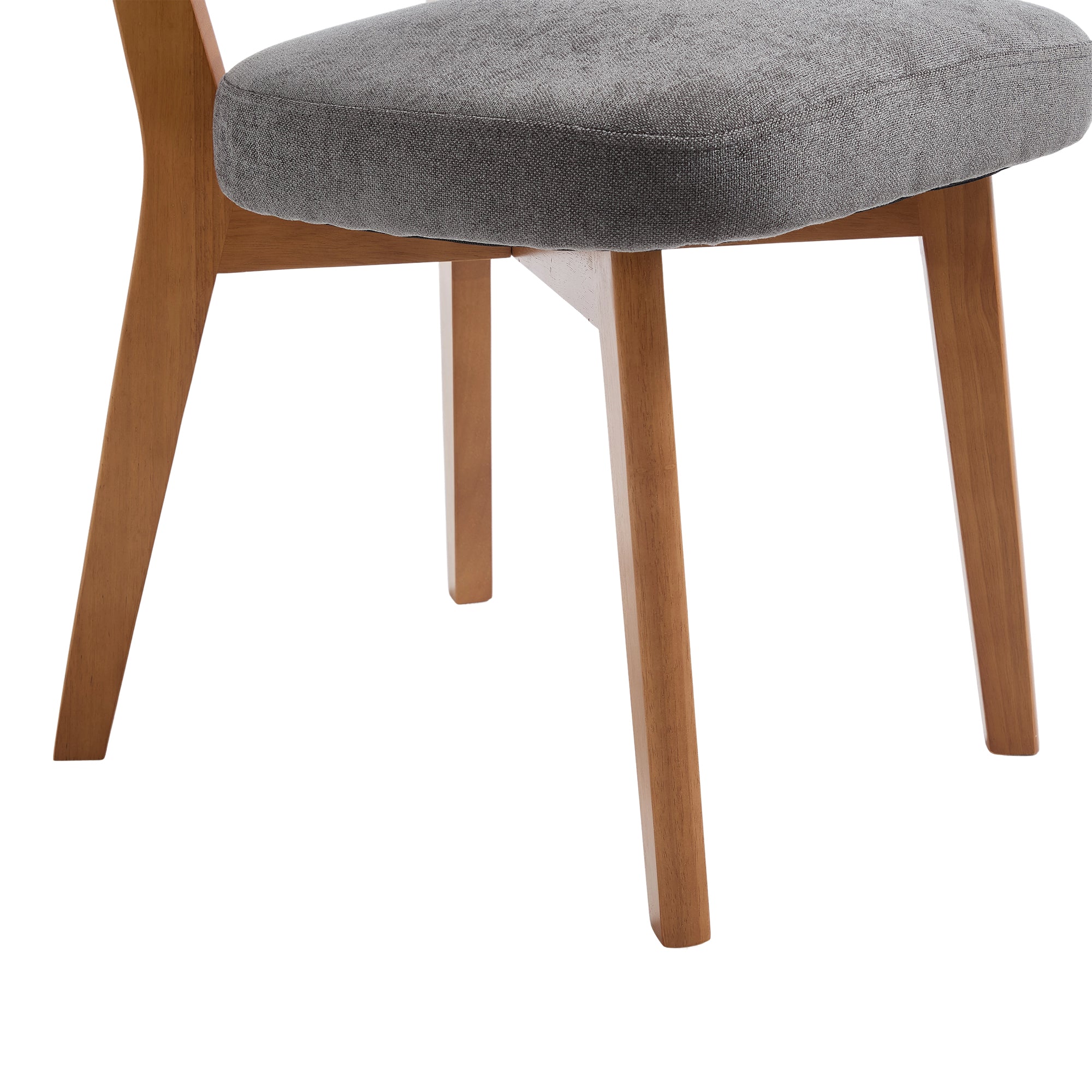 Modern Mid-Century Style Dining Chairs Set of 2, Solid Wood Legs, Fabric Upholstered Seat for Kitchen, Dining Room, or Office