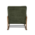 Modern rocking chair with footrest, corduroy baby armchair with side pockets, ergonomic leisure chair with lumbar cushion & adjustable backrest – suitable for living room, bedroom, and children's room (gray corduroy).