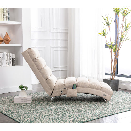 Modern, fixed recliner with full-body support, gentle vibration, and side storage pockets, suitable for office, living room, and bedroom