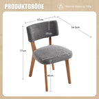 Modern Mid-Century Style Dining Chairs Set of 2, Solid Wood Legs, Fabric Upholstered Seat for Kitchen, Dining Room, or Office
