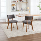 Modern Mid-Century Style Dining Chairs Set of 2, Solid Wood Legs, Fabric Upholstered Seat for Kitchen, Dining Room, or Office