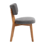 Modern Mid-Century Style Dining Chairs Set of 2, Solid Wood Legs, Fabric Upholstered Seat for Kitchen, Dining Room, or Office