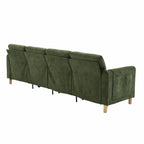 Large U-shaped sofa set with two storage ottomans; modular four-seater sofa with wooden table legs; comfortable fabric sofa, ideal for the living room and family area
