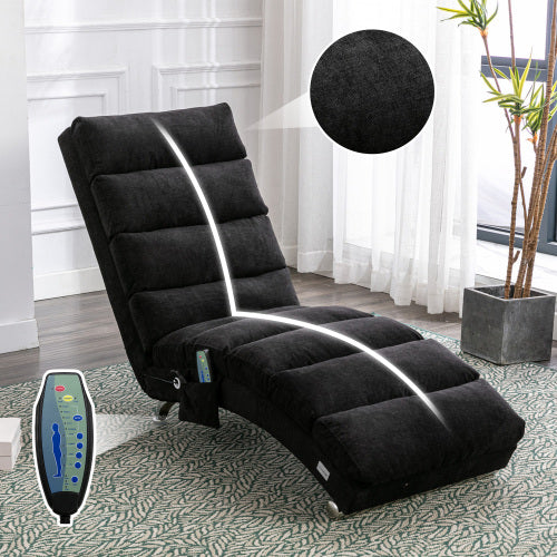 Modern, fixed recliner with full-body support, gentle vibration, and side storage pockets, suitable for office, living room, and bedroom