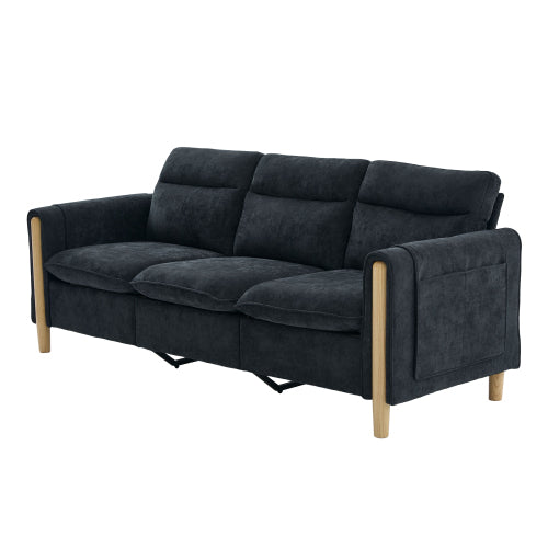 Large U-shaped sofa set with two storage ottomans; modular four-seater sofa with wooden table legs; comfortable fabric sofa, ideal for the living room and family area